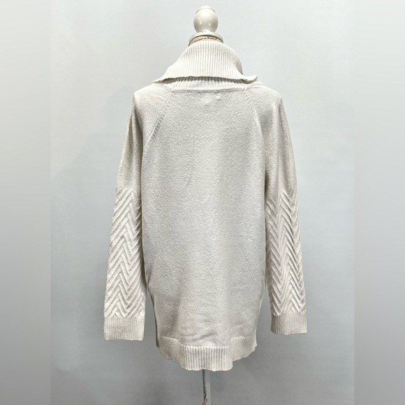 CALVIN KLEIN‎ Ivory ribbed sleeve cowl neck sweater size XL - Picture 6 of 15